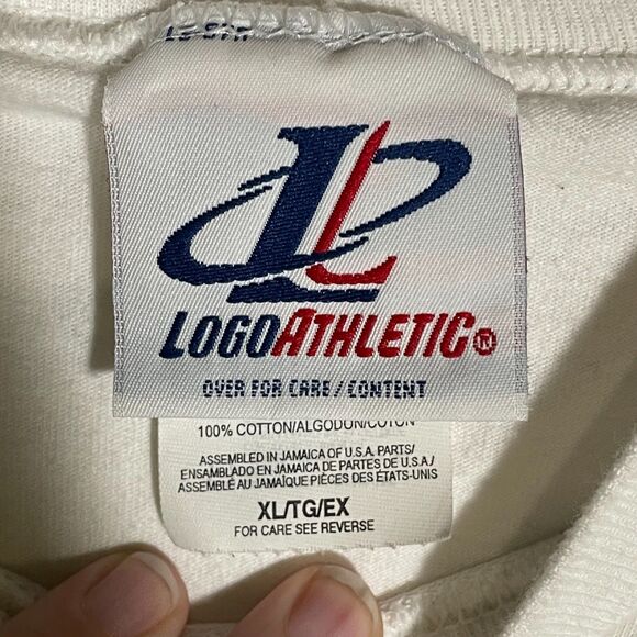 Vintage Chicago Bulls NBA Logo Athletic Shirt White Red XL - Picture 3 of 9